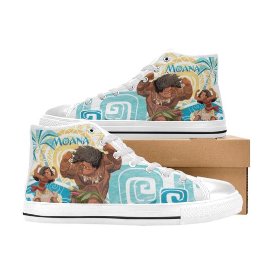Moana Inspired High Top Canvas Shoes, Moana High Top Sneakers