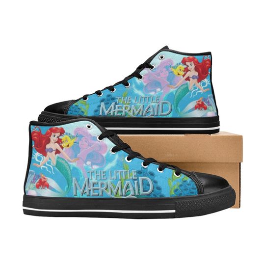 The Little Mermaid High Top Canvas Shoes, Little Mermaid Sneakers