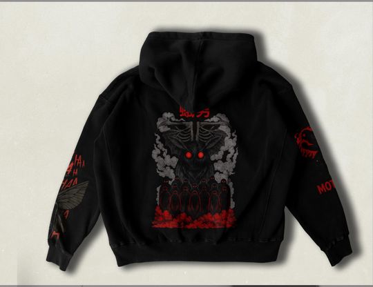 Mothman Hoodie  Unisex Oversize Cryptid Sweatshirt  Paranormal Dark Aesthetic Streetwear  Urban Legend Gift for Horror Fans