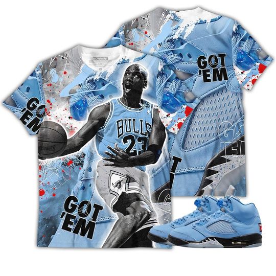 Got Em Shoes Goat Unisex Sneaker Shirt Match Retro University Blue 5s Tee