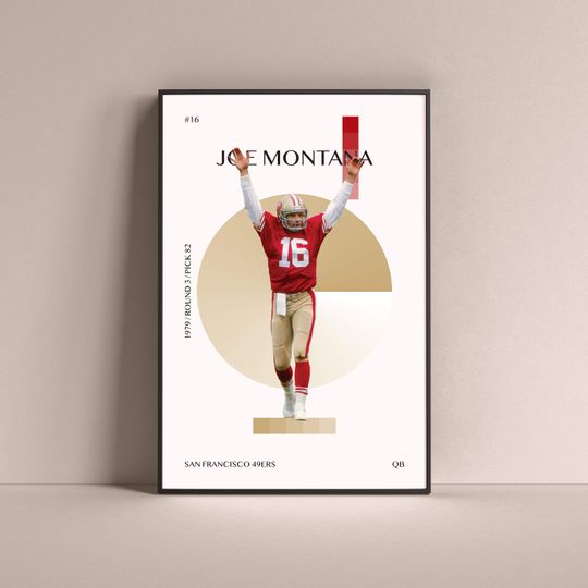 Joe Montana Poster, S.an F.rancisco 49ers Art Print