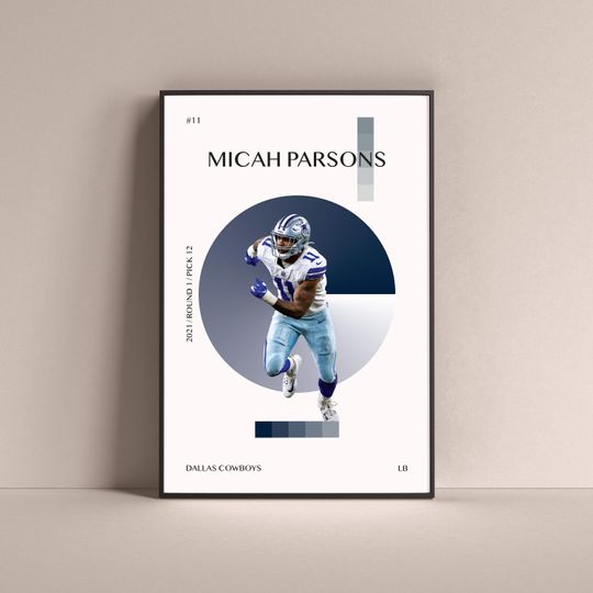 Micah Parsons Poster, Dallas Cowboys Poster, Football Wall Decor For Home Living