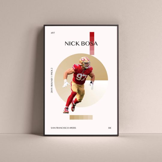 Nick Bosa Poster, S.an F.rancisco 49ers Poster