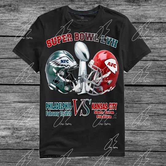 Super Bowl LVII Graphic Tee Philadelphia Vs. Kansas City T-Shirt 2023