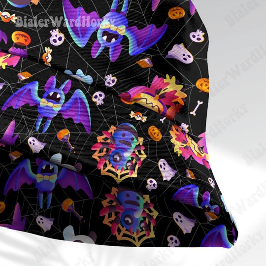 Spooky Masquerade Bucket Hat, Ghost Type, Mimikyu Gengar, Halloween Hat, Anime Bucket Gifts