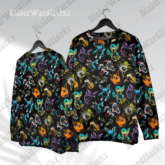 Evolution Manga Neon Hoodie Sweatshirt Cute Evolution Shirt Anime Hoodie Gifts