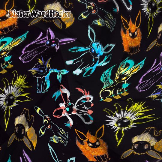 Eevee Evolution Neon Fleece Blanket, Evolution Blanket Fleece Blanket, Anime Blanket Evolution, Gifts