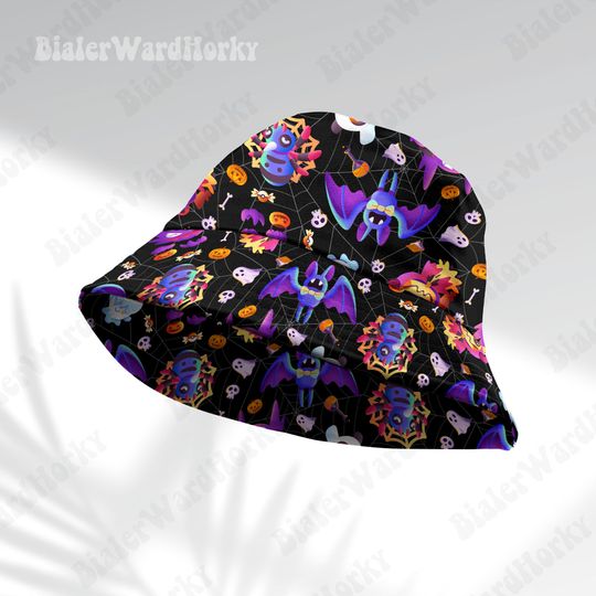 Spooky Masquerade Bucket Hat, Ghost Type, Mimikyu Gengar, Halloween Hat, Anime Bucket Gifts
