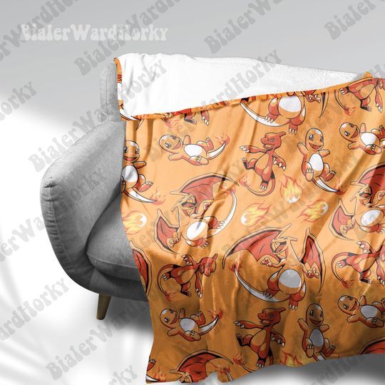 Dragon Fire Red Fleece Blanket Water Type Anime Blanket