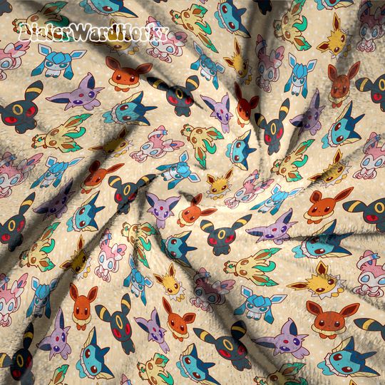 Eevee Evolution Chibi Fleece Blanket, Evolution Blanket, Cute Fleece Blanket, Anime Blanket Eevee, Gifts