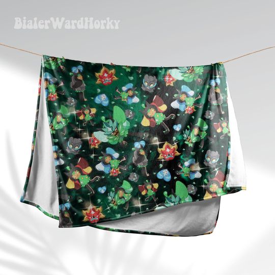 Ogerpon Fleece Blanket: Anime Grass Type Decor