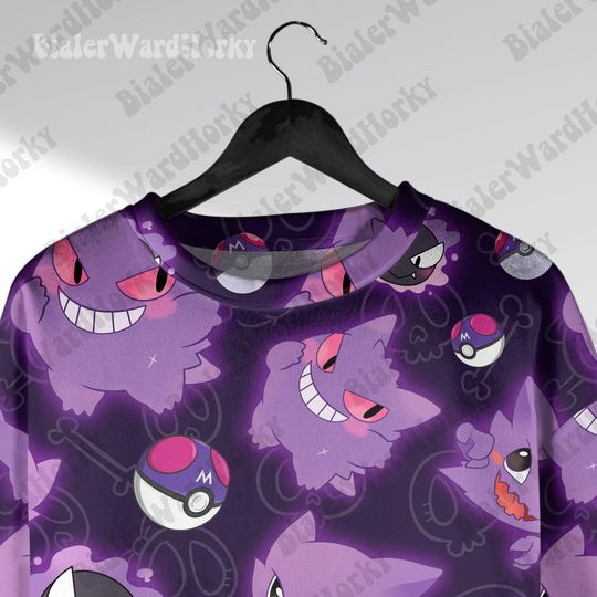Gengar Anime Hoodie Sweatshirt: Ghost Type Neon Shadow King Sweatshirt