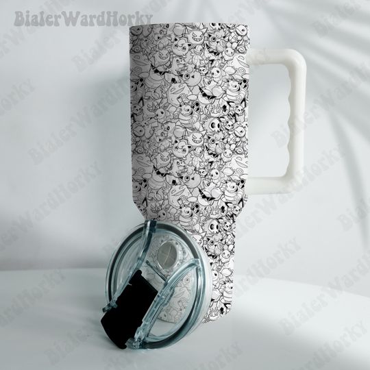 Doodle Ultimate Tumbler Cute Tumbler All Type Pika Gengar Eevee Doodle Anime Tumbler Gifts