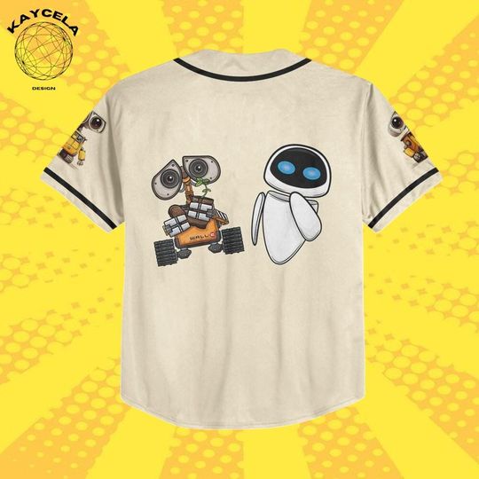Personalized Disney WALL-E and EVE Baseball Jersey, Custom Name Number Couple Jersey
