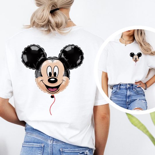 Mickey Mouse Balloon Disney Double Sided T-Shirt