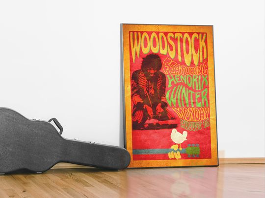 Jimi Hendrix Poster | Jimi Hendrix - Woodstock 1969 Poster