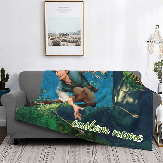 Custom Name Blanket Disney Tangled Tapestry Personalized Blankets Birthday Gift Customized DIY