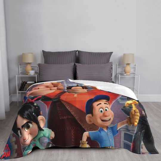 Custom Name Blanket Disney Wreck-it Ralph Tapestry Personalized Blankets Birthday Gift Customized DIY