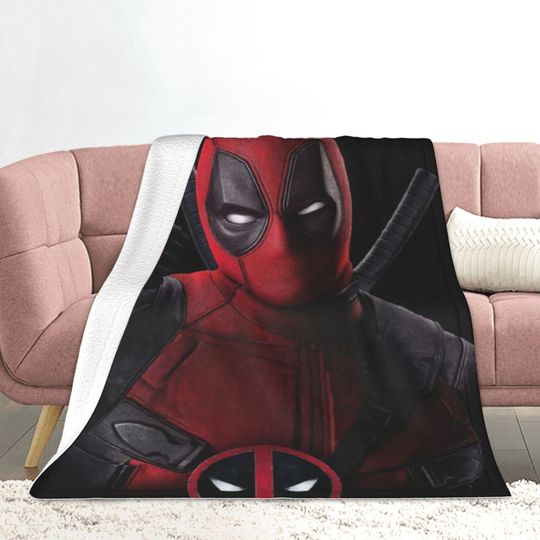 Custom Name Blanket Marvel Movie Deadpool Tapestry Personalized Blankets Birthday Gift Customized