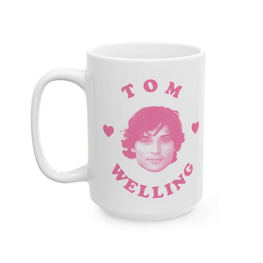 Tom Welling Pink Heart Ceramic Mug 11oz and 15oz Kitchen & Dining