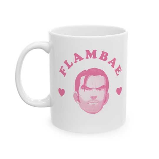Flambae pink heart mug, Flambae Dispatch Mug