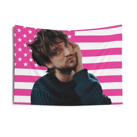 Richard Harmon Indoor Wall Tapestries, Richard Harmon Pink Flag