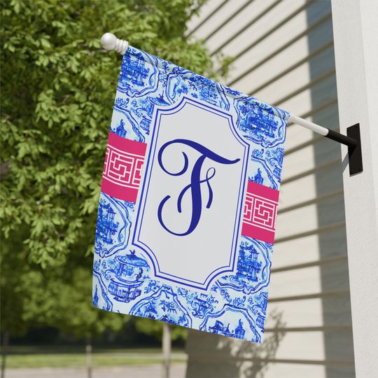 Personalized monogram house flags
