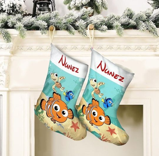 Personalized Disney Finding Nemo Christmas Stockings, Nemo Stocking