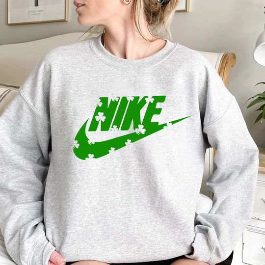 St Patricks Swoosh Sweatshirt, Shamrock St Patricks Day Sweatshirt