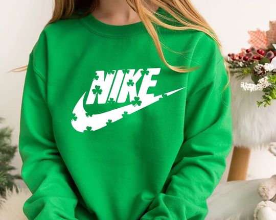St Patricks Swoosh Sweatshirt, Shamrock St Patricks Day Sweatshirt