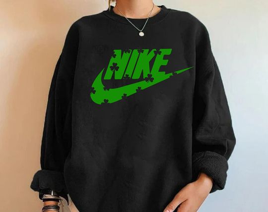 St Patricks Swoosh Sweatshirt, Shamrock St Patricks Day Sweatshirt