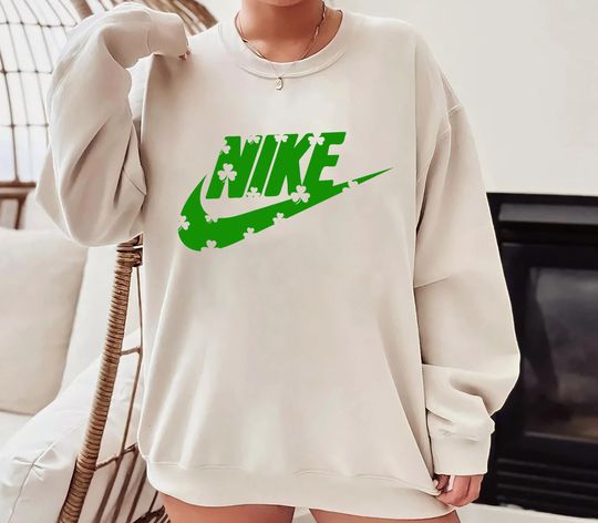 St Patricks Swoosh Sweatshirt, Shamrock St Patricks Day Sweatshirt