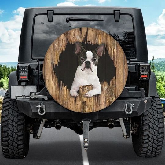 Boston Terrier Dog Spare Tire Cover