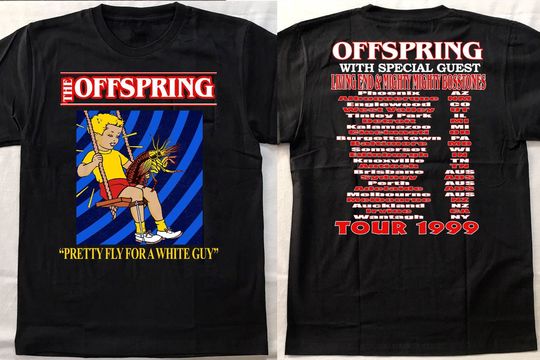 1999 The Offspring Pretty Fly For A White Guy With Living End and Mighty Mighty Bostones Tour T-Shirt