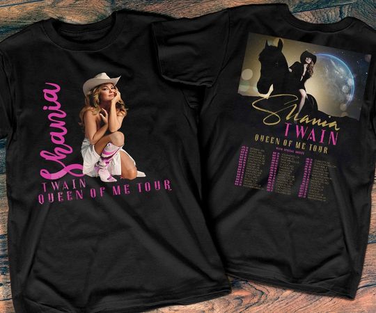 Shania Twain Queen Of Me Tour 2023 T-Shirt, Shania Twain Tour 2023 Double Sided Shirt