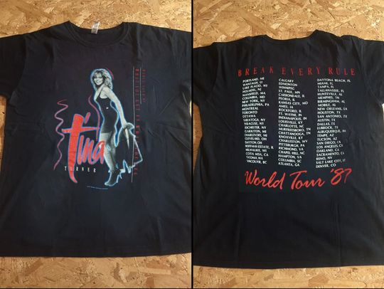 Vintage Tina Turner Concert 1987 Break Every Rule World Tour Shirt