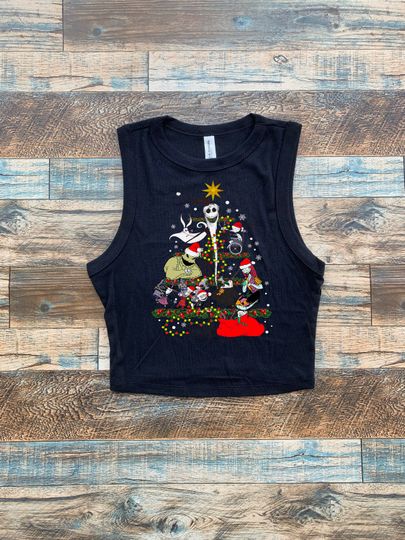 Nightmare Christmas Crop set, Sweatpants Pajamas Jack Sally, Christmas Tree Nightmare Set, Oogie Boogie Crop Hoodie