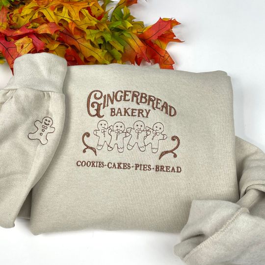 Gingerbread Sweatshirt - Embroidered Christmas Crewneck