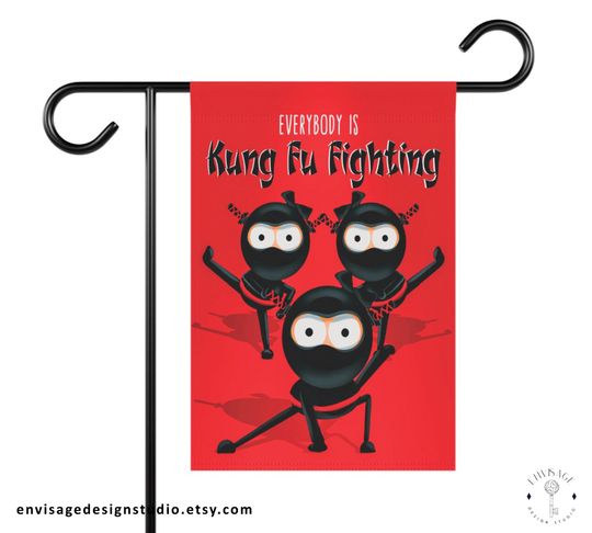 Kung Fu Funny House Flag - Outdoor Halloween Decor
