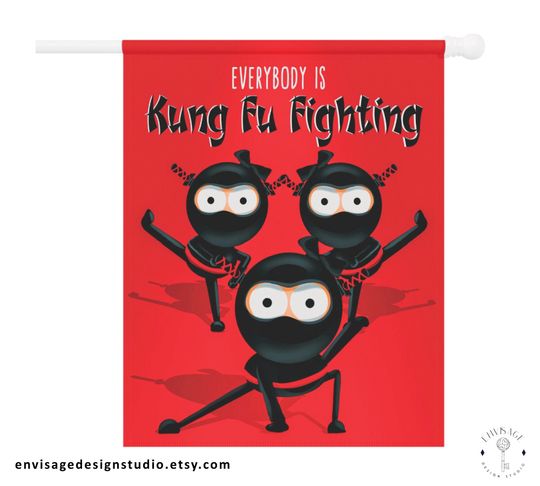 Kung Fu Funny House Flag - Outdoor Halloween Decor