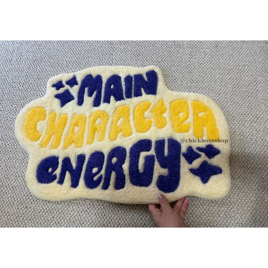 Orange Main Character Energy Rug Custom Tufted Rug