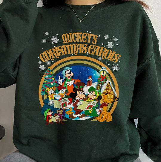 Mickey's Christmas Carol Sweatshirt, Disney Xmas Holiday Movie Vintage Sweatshirt