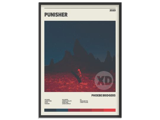 Phoebe Bridgers - Punisher Retro Album Print | Music Poster