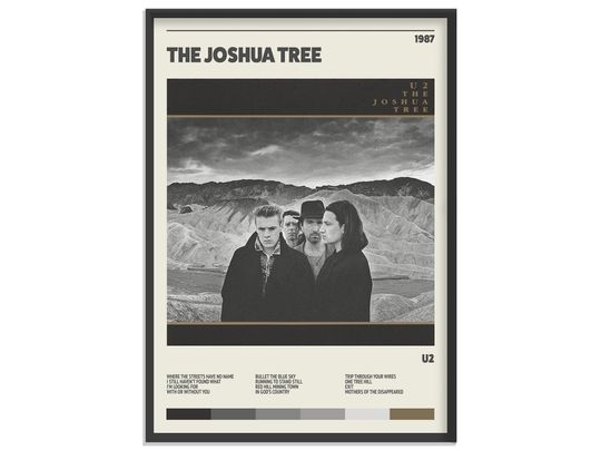 U2 - The Joshua Tree - Retro Album Print | Music Poster