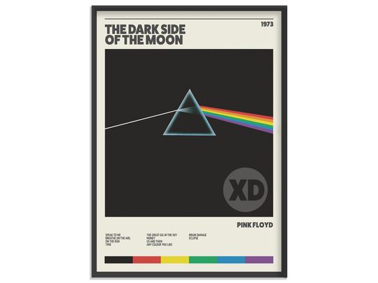 Pink Floyd - The Dark Side of the Moon - Retro Album Print | Music Poster