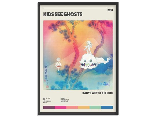 Kanye West Kid Cudi - Kids See Ghosts - Retro Album Print