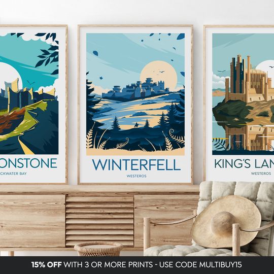 Winterfell print - Westeros, Game Of Thrones poster