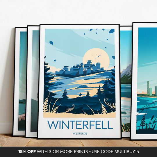 Winterfell print - Westeros, Game Of Thrones poster