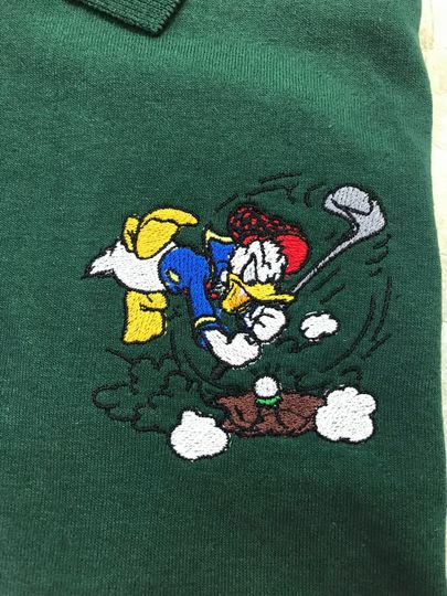 Donald Duck Golfing Embroidered Polo