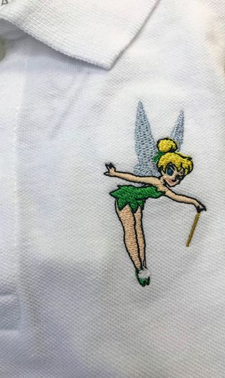 Tinkerbell Flying Embroidered Polo